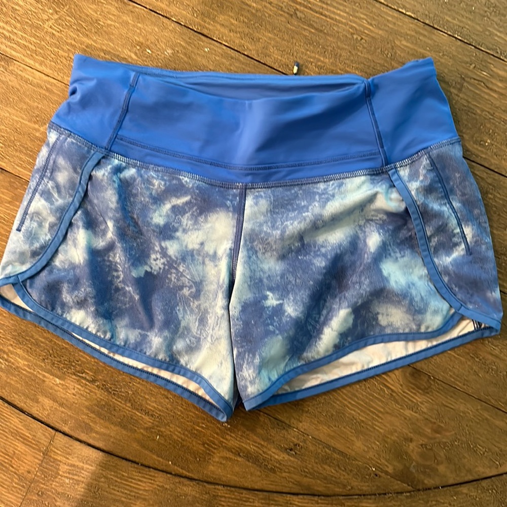 lululemon athletica Blue Tie-Dye Athletic Shorts
